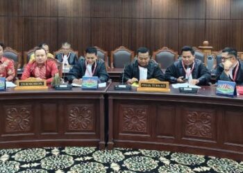 Suasana sidang gugatan Perselisihan Hasil Pemilihan (PHP) Walikota dan Wakil Walikota Pematangsiantar, Senin (20/01/2025).(foto:ist)